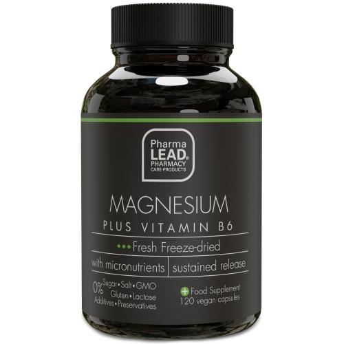 Pharmalead Black Range Magnesium Plus Vitamin B6 Συμπλήρωμα Διατροφής για την Ομαλή Λειτουργία Μυών & Νευρικού Συστήματος 120veg.caps
